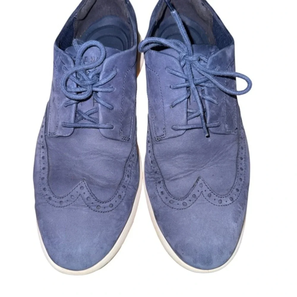 Cole Haan‎ Grand Mens 10M Pre-Owned Troy Wingtip Oxford Marine Blue White C33766